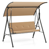 Patio Swing Chair with Adjustable Canopy & Removable Cushion and Metal Stand