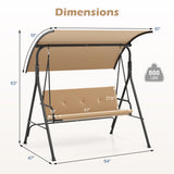 Patio Swing Chair with Adjustable Canopy & Removable Cushion and Metal Stand