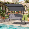 Patio Swing Chair with Adjustable Canopy & Removable Cushion and Metal Stand