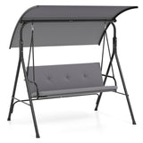 Patio Swing Chair with Adjustable Canopy & Removable Cushion and Metal Stand