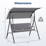 Patio Swing Chair with Adjustable Canopy & Removable Cushion and Metal Stand