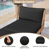 Patio Wicker Daybed Outdoor Boho Rattan Loveseat Sofa with Seat and Back Cushions