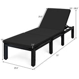 Patio Rattan Cushioned Height Adjustable Lounge Chair