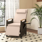 Patio Wicker Recliner Chair with Adjustable Backrest and Footrest