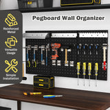 Wall-Mounted Pegboard Kit with 3 Pegboards for Garage Workshop