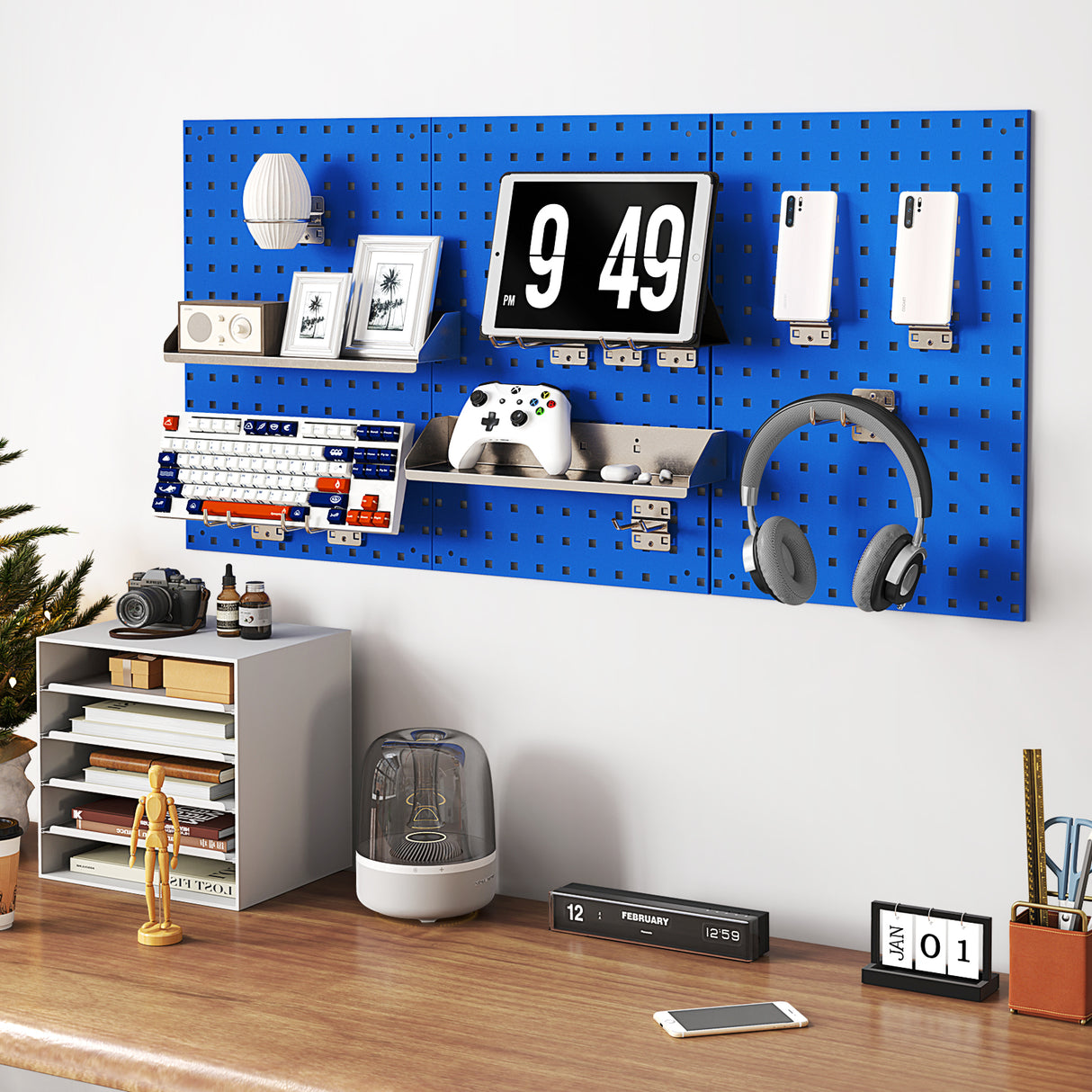 Wall-Mounted Pegboard Kit with 3 Pegboards for Garage Workshop