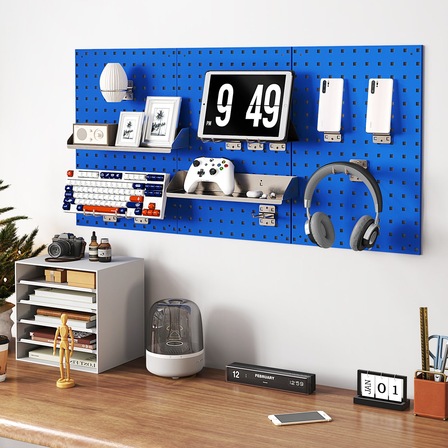 Wall-Mounted Pegboard Kit with 3 Pegboards for Garage Workshop