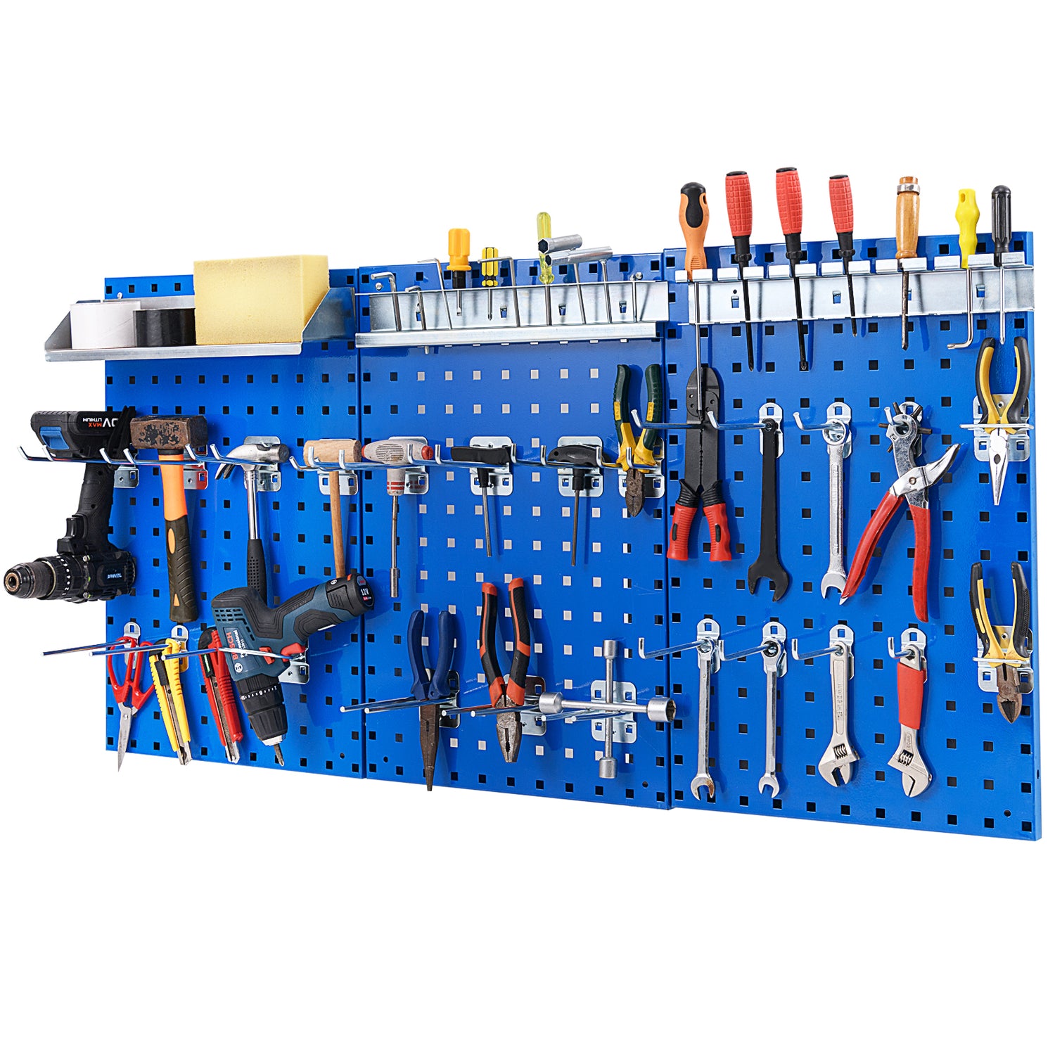 Wall-Mounted Pegboard Kit with 3 Pegboards for Garage Workshop