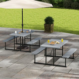 Picnic Table Bench Set for 2-4 People Outdoor Rectangular Camping Dining Table