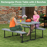Picnic Table Bench Set for 2-4 People Outdoor Rectangular Camping Dining Table