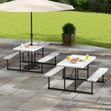 Picnic Table Bench Set for 2-4 People Outdoor Rectangular Camping Dining Table
