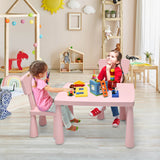 3 Pieces Toddler Multi Activity Play Dining Study Kids Table and Chair Set