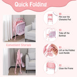 Portable Baby Changing Table with Storage Basket and Shelves