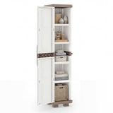 Plastic Kitchen Pantry with 4 Adjustable Shelves and Single Door for Living Room and Kitchen