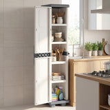 Plastic Kitchen Pantry with 4 Adjustable Shelves and Single Door for Living Room and Kitchen