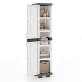 Plastic Kitchen Pantry with 4 Adjustable Shelves and Single Door for Living Room and Kitchen