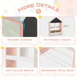 Playhouse Kids Bookshelf with Chalkboard and Whiteboard for 3-6 Years