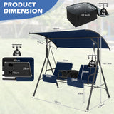 Porch Swing Chair with Adjustable Canopy