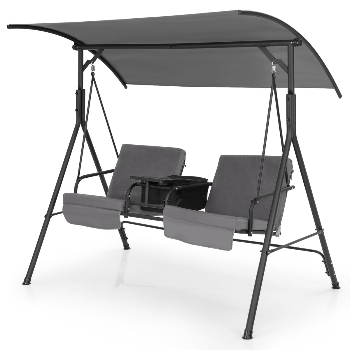 Porch Swing Chair with Adjustable Canopy