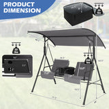 Porch Swing Chair with Adjustable Canopy