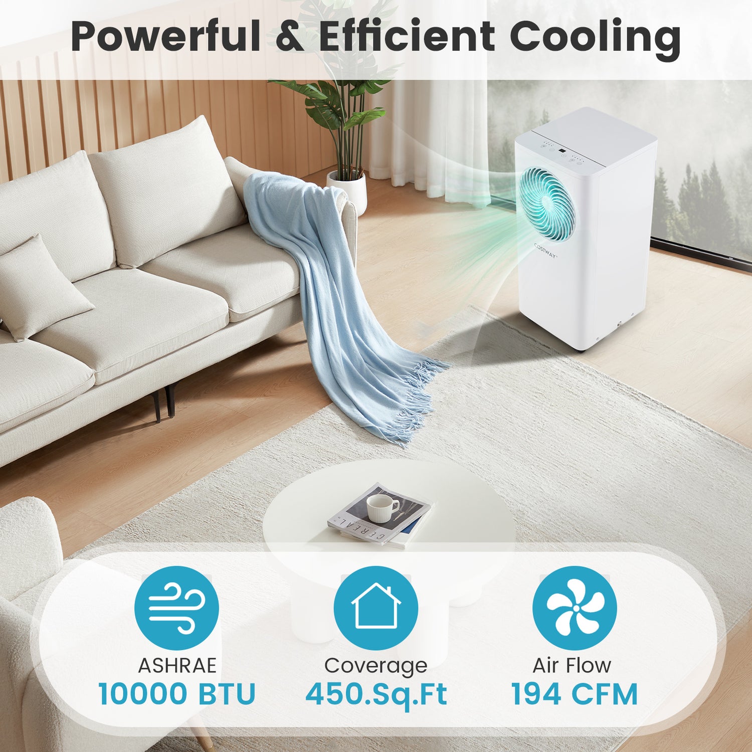 8200/10000 BTU Portable Air Conditioner 3-in-1 Stand up AC Unit with Dehumidifier