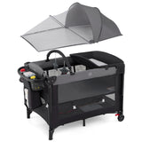 Foldable Baby Bassinet with 4 Adjustable Heights Changing Table and Mattress