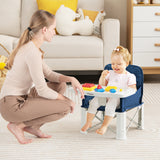 Portable Baby Booster Seat with Straps and Double Tray