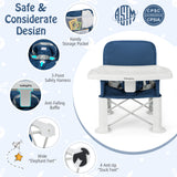 Portable Baby Booster Seat with Straps and Double Tray