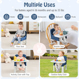 Portable Baby Booster Seat with Straps and Double Tray