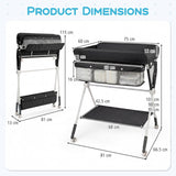 Portable Baby Changing Table with 3-Level Adjustable Height