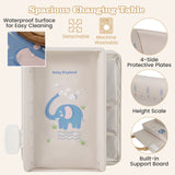 Portable Baby Changing Table with Wheels and Large Storage Rack