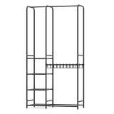 Portable Closet with Pants Hangers and 2 Hanging Rods and 4 Storage Shelves