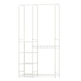 Portable Closet with Pants Hangers and 2 Hanging Rods and 4 Storage Shelves