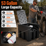 Portable Diesel Tank 53 Gallon with 13.2 GPM Flow Rate for Transportation-Black