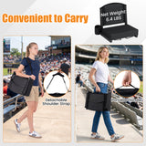 Portable Folding Bleacher Chair with Thick Padded Cushion  Removable Shoulder Strap-Black