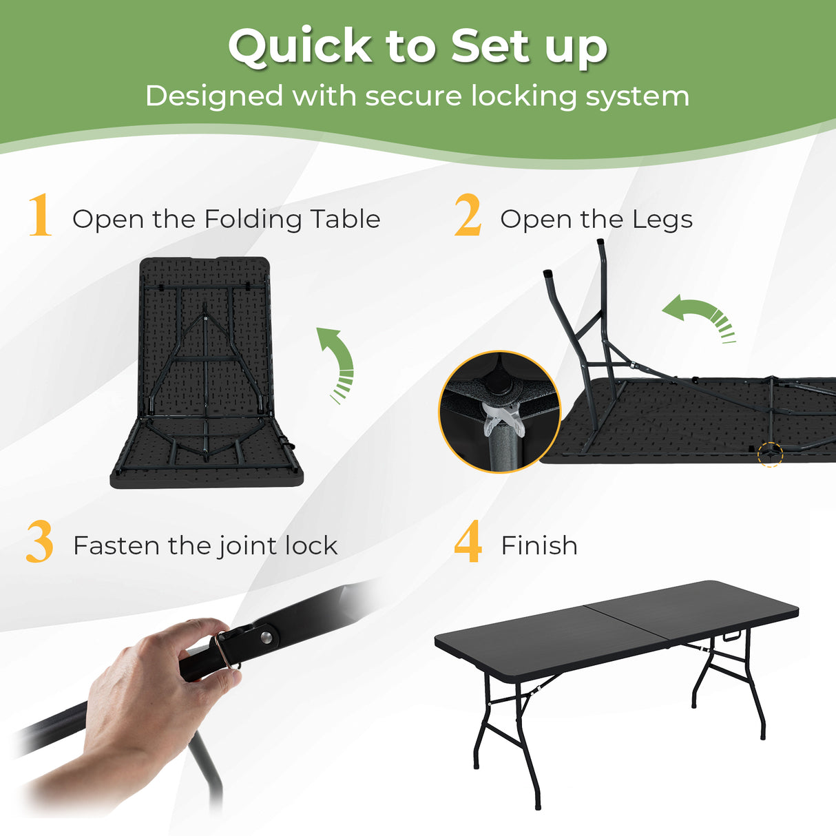 Portable Folding Camping Table with Carrying Handle for Picnic