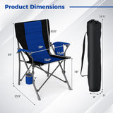 Portable Folding Oxford Cloth Camping Chair with Cup Holder and Side Pocket