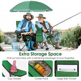 Portable Folding Picnic Double Chair with Umbrella