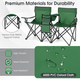 Portable Folding Picnic Double Chair with Umbrella