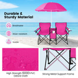 Portable Folding Picnic Double Chair with Umbrella