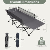 Portable Travel Toddler Cot Bed with Guardrail for Outdoor Indoor