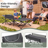 Portable Travel Toddler Cot Bed with Guardrail for Outdoor Indoor