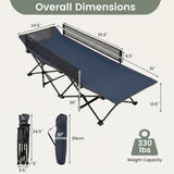 Portable Travel Toddler Cot Bed with Guardrail for Outdoor Indoor