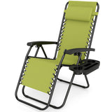 Portable Zero Gravity Chairs with Cup Holder Trays and Backrest