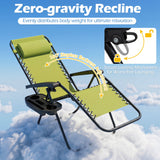 Portable Zero Gravity Chairs with Cup Holder Trays and Backrest