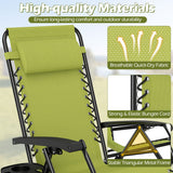 Portable Zero Gravity Chairs with Cup Holder Trays and Backrest