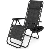 Portable Zero Gravity Chairs with Cup Holder Trays and Backrest