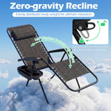 Portable Zero Gravity Chairs with Cup Holder Trays and Backrest