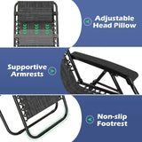Portable Zero Gravity Chairs with Cup Holder Trays and Backrest