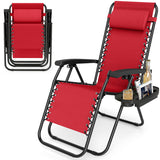 Portable Zero Gravity Chairs with Cup Holder Trays and Backrest Set of 2